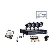 Housecurity - kit de videosurveillance 4 camera infrarouge HD160 + dvr + alimentation + cables