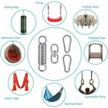 Alovez - Kit de Suspension à Ressort Robuste, Crochet de Suspension à Ressort pour Hamac D'extension avec Mousquetons Pivotants pour Chaise Pivotante