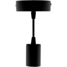 Kit de suspension luminaire métal avec cordon textile - Noir - Zenitech