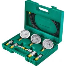 Kit de test de pression hydraulique Mophorn, 250/400/600 bar, 3 manomètres, 6 raccords de test, 3 tuyaux de test, ensemble de manomètres hydrauliques