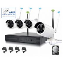 Housecurity - kit de surveillance vidéo sans fil full hd ip 4 caméras 2 mpx wifi remote 2TB