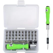 Kit de tournevis de précision 32 en 1 - Mini tournevis magnétique - Kit d'outils avec kit de réparation de tige et de poignée réglable pour