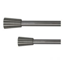 Tringle, Kit tringles et supports, Pommeau nickel brossé, D,16 Extensible 1m20 à 2m10