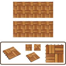 Kit de tuiles de plancher en acacia 30 x 30 cm 20 pcs - Carrelage Extérieur - Carreau De Terrasse - Dallette Bois - Terrasse Composite - Decking Bois