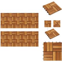 Kit de tuiles de plancher en acacia 30 x 30 cm 20 pcs - Carrelage Extérieur - Carreau De Terrasse - Dallette Bois - Terrasse Composite - Decking Bois