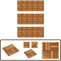 Kit de tuiles de plancher en acacia 30 x 30 cm 30 pcs - Carrelage Extérieur - Carreau De Terrasse - Dallette Bois - Terrasse Composite - Decking Bois