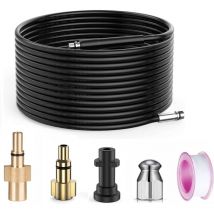 Treetalk - Kit de tuyau de débouchage d'égout pour nettoyeur haute pression monobloc M22 1/4 nettoyeur haute pression 15 m, buse de Jet de vidange de