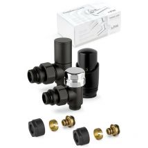 Kit de vanne thermostatique d'ameublement noire avec raccord pour tuyau multicouche APM 100KNN 015 m 16 12 Noir