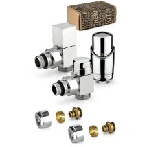 APM - Kit de vannes thermostatiques d'ameublement, couleur chrome, modèle carré pour tuyau multicouche 107KC 015 m 16 12 Chromé