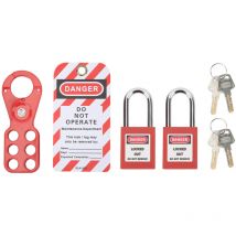 Kit de verrouillage avec cadenas à loquet de sécurité, clés d'étiquette Loto inviolables pour équipement industriel, manille de 1 po/25mm