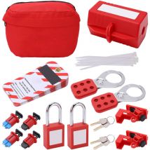 Kit de verrouillage de disjoncteur électrique, cadenas de sécurité, étiquettes Loto, jeu de loquets pour produits chimiques industriels - Sjlerst