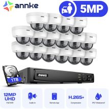 Kit de Vidéosurveillance 16 × Caméra Intelligente Vision Nocturne Accès Distance Caméra de Surveillance 1TB - Annke