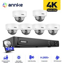4K Kit de vidéosurveillance Exterieure 6×8MP Caméras Smart ir Vision Nocturne Alarme E-Mail Accès Distance Kit de Vidéosurveillance - Annke