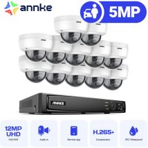 Kit de Vidéosurveillance nvr 12 × Caméra Extérieure Intelligente Caméra de Surveillance Vision Nocturne Détection Mouvement Système - Annke