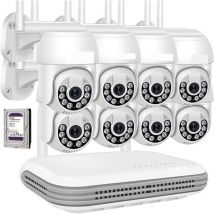 Housecurity - kit de vidéosurveillance sans fil ptz ip 4 caméras 5 mpx wifi remote 2 tb
