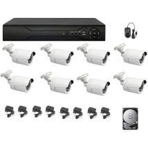 Kit de videovigilancia en la nube dvr 8 canales 8 cámaras 5MP ahd hd 1 tb