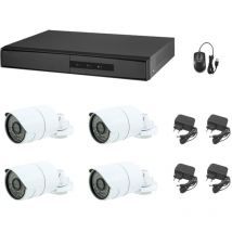 Kit Vidéosurveillance Cloud Dvr 8 Canaux 4 Caméras 5 Mp Ahd Ccd Sony