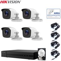 Hikvision - 2 mpx 4-CHANNEL video surveillance kit with 3 tb hard drive