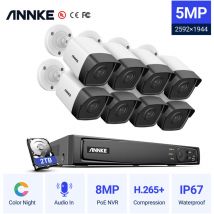 Annke 16CH Système de sécurité vidéo réseau Super hd PoE 5MP 8 caméras style a – 2TB