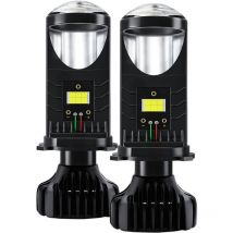 Lifcausal - Kit d'éclairage de conversion tout-en-un pour phares à led de voiture H4 80 w 6000 k Blanc IP68 étanche, lot de 2