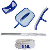 Kit D'Entretien Et De Nettoyage Piscine + Manche + Tuyau 6 Ml
