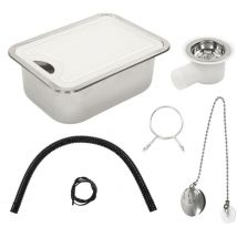 Jeffergarden - Kit d'évier de lavabo de cuisine en acier inoxydable de qualité rv Sink 304 avec planche à découper en acrylique