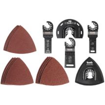 Set utensili multifunzione 17 pezzi kwb quick stick change 12 dischi abrasivi