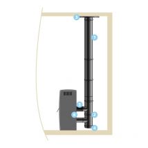 Kit di collegamento verticale impermeabile isotip - Nero - Øint 100 - Øext 150 - Per stufa a pellet - 856110
