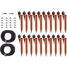 Kit per l'irrigazione ecologica del giardino con gocciolatori su supporto 20 gocciolatori