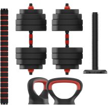 Kit Di Kettlebell E Manubri Ksix Nero 20 Kg 19 Pezzi