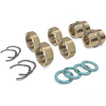 Kit di raccordi autocartellanti per tubazione flessibile inox dn 16