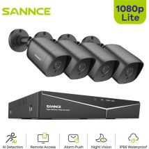 Kit di videosorveglianza Registratore SANNCE DVR CCTV 5-in-1 con sistema di telecamere di sicurezza 4CH 1080p con 4 telecamere di sorveglianza