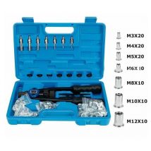 Trimec - Kit d'installation d'écrou avec 100 mandrins métriques assortis M3/M4/M5/M6/M8/M10/M12 et étui de transport moulé