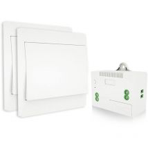 Kit d'interrupteur d'éclairage radio, pas de câblage, pas de batterie, installation facile, télécommande extérieure jusqu'à 200 m (2 interrupteurs rf