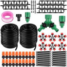 Lifcausal - Kit d'irrigation goutte à goutte, système automatique d'arrosage de jardin de 100 pieds/30 m - Micro kits de tubes d'irrigation diy,