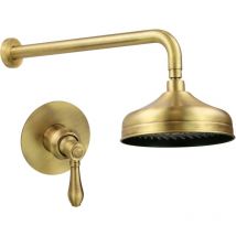 Gattoni Rubinetteria - Kit doccia completo con miscelatore incasso modello retrò colore bronzo Gattoni Oxford 3192/PDVB Bronzo