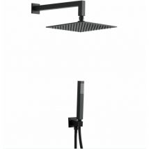 Vicario - Kit doccia completo quadrato Colore: Nero