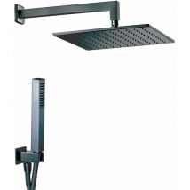 Damast - Set doccia Estro quadro nero in ottone 3030 cm