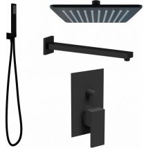 Ponsi Rubinetteria - Kit doccia quadro nero opaco Ercos Italia r BNKISK0009 Nero opaco