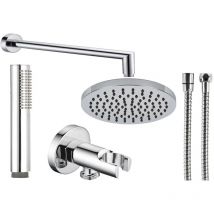 Hdcasa - Kit doccia rotondo con soffione e braccio cromato diam. 20