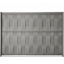 Gardenode - Kit d'occultation lattes composite à tresser H1m73 x l 2m50 maille 55 Gris quartz