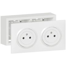 Legrand - Kit double prise de courant 2P+T Surface dooxie 16A précâblées cadre pour montage en saillie finition blanc 300403
