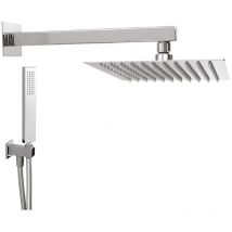 Ferrari Srl - Kit douche acier carré kit douche acier carré 250x250 ressort avec flexible inox normal