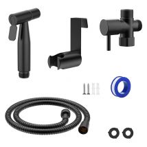 Kit Douchette wc Mitigeur Thermostatique Douchette avec Pulvérisateur à Main pour L'hygiène Intime Anti-brûlure en Laiton Chromé Toilette Bidet Spray