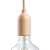 Creative Cables - Kit portalampada E27 in legno con serracavo nascosto