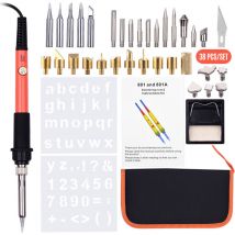Lifcausal - Kit d'outils de pyrogravure 38 pièces, stylo pyrogravure, température réglable de 200 à 450 °C pour débutants et adultes, gravure sur