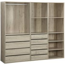 Kit dressing modulable 3 éléments modulo. naturel. 200 x 45 x 180 cm