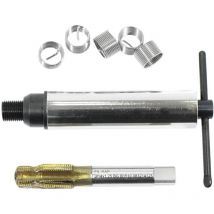 Newgarden - Kit de lima helicoidal con herramienta colocadora de roscas para bujías de 10 mm para reparaciones de cortacéspedes, desbrozadoras y