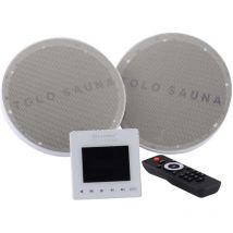 Kit haut parleurs étanches 2 x 80W commande centrale USB/bluetooth/carte SD/FM et télécommande sans fil