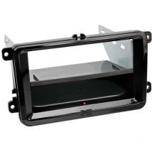 Adnauto - Kit Facade autoradio 2DIN compatible avec Seat Skoda vw ap03 Avec vide poche Induction Qi Noir brillant